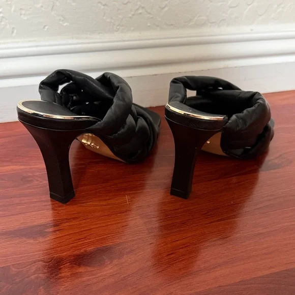 Zara Black Braided High Heel Mules - Picture 2 of 4